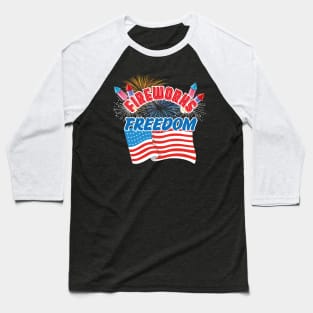 Fireworks and Freedom Baseball T-Shirt